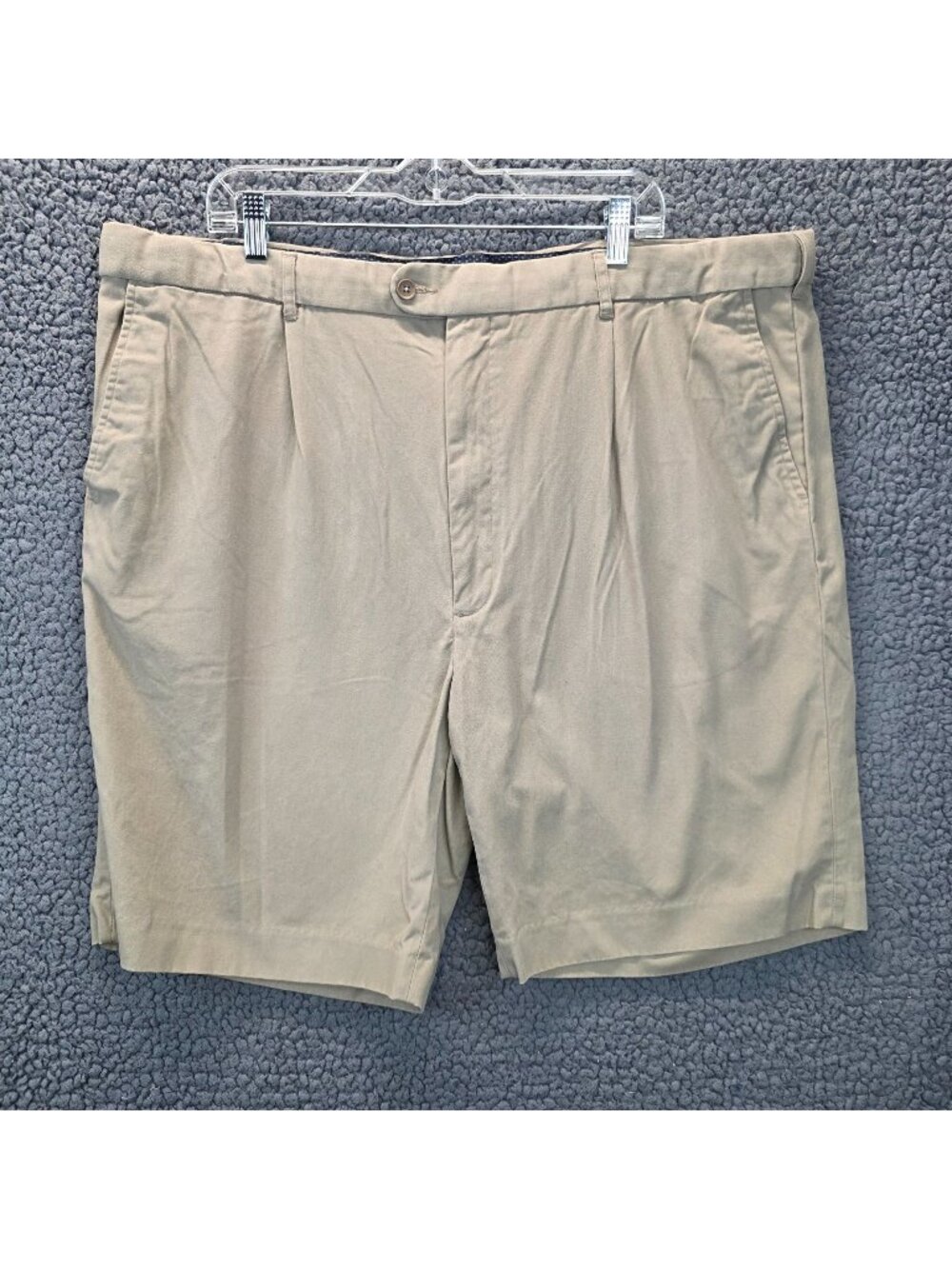 Peter Christian Cotton Pleated Chino Shorts 46 Beige Coastal Preppy Golf Casual